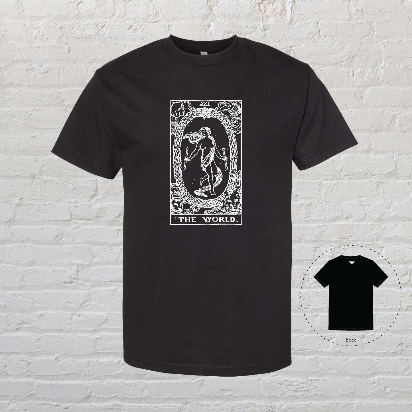 THE WORLD Tarot Black T-Shirt